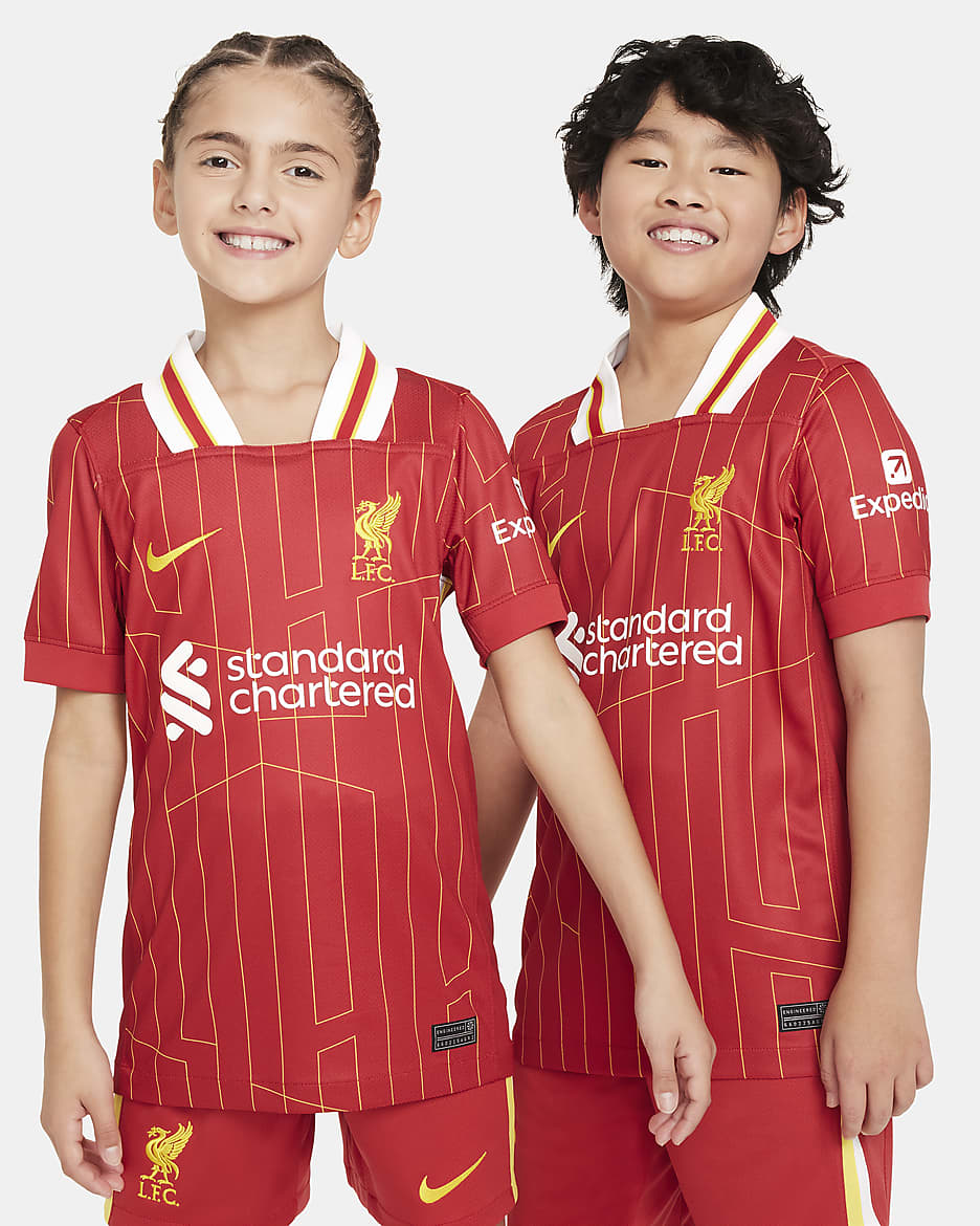 Liverpool F.C. 2024 25 Stadium Home Older Kids Nike Dri FIT Football Replica Shirt